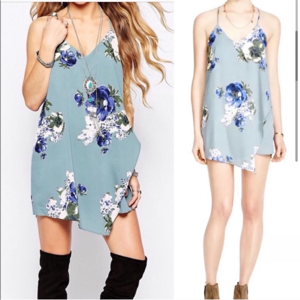 Free People Blue Floral Mini Dress